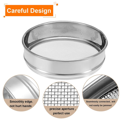 PATIKIL 10 Mesh Lab Sieve, 8" Diameter Test Sieve 304 Stainless Steel Wire Cloth (2mm) for Industrial Laboratory