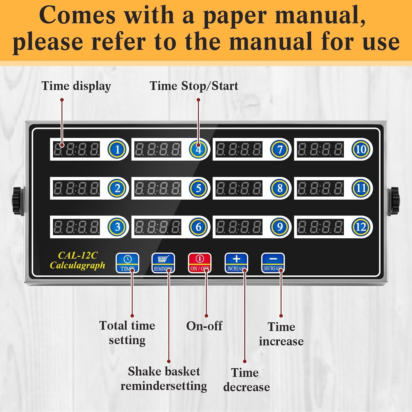 Relaxweex 1 Pack Commercial 8 Channel Digital Kitchen Timer, Multi-Countdown Timer with Loud Alarm & Large LCD Display, Wall Mount or Countertop for Restaurant, Fry Station, Baking & Lab Use