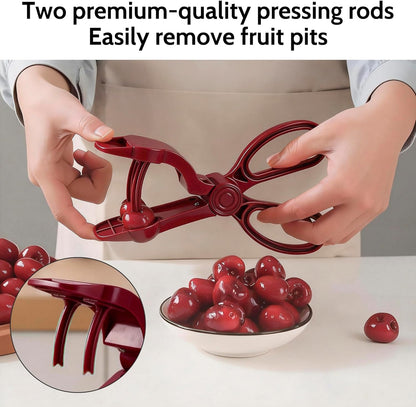 Cherry Pitter, Cherries Corer with Hand-held Push Design Olive and Cherry Pitters Corer Tool Quick Portable Pitting Tool for Making Jam (Red)
