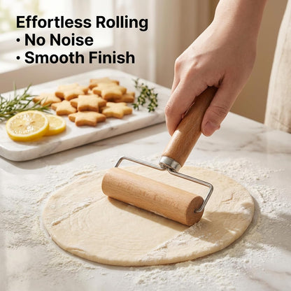 2 Pcs Wooden Rolling Pin Set, Wooden Dough Roller, Non-Stick Baker Pastry Roller, Pizza Rollers, Small Rolling Pin, Dough Baker Rollers Set for Home Kitchen Baking Cooking (2 Sizes)