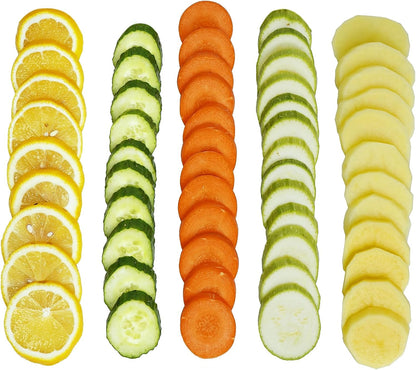 Mandoline Slicer for Kitchen, 6 in 1 Vegetable slicer, Potato Slicer with Thickness Adjuster,Faster Kitchen Slicer for Meal Prep (just Slice, With Peeler/Cleaning Brush, Mandolin)