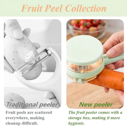 Vegetable Peeler with Container, Special Fruit Peeler with Catcher, Peeler with Storage for Kitchen, Box Storage Vegetable & Fruit Peeler for Potatoes, Apples, Carrots