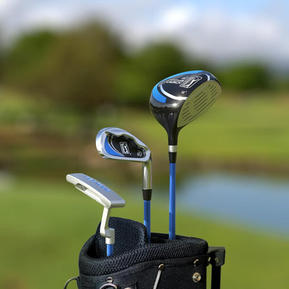 PGA Tour Youth Golf Club Set for Ages 8-12 & 12+ (4’8”–5’10”), Right and Left-Handed Kids Golf Sets – Beginner Junior Golf Clubs with Lightweight Stand Bag, Mallet Putter, Hybrid, Driver