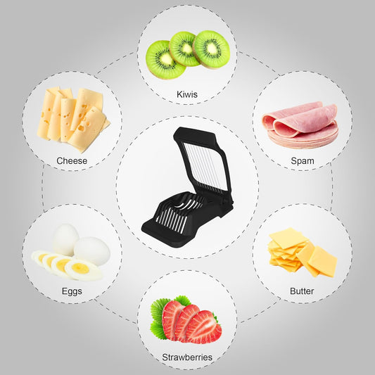 Egg Slicer for Hard Boiled Eggs Egg Cutter Strawberry Slicer Heavy Duty Aluminium Tomato Slicer Stainless Steel Wire Multipurpose Egg Slicer Dicer for Soft Fruit Mushroom Home Use