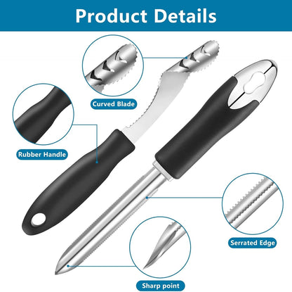 2 Pieces Jalapeno Pepper Corer Zucchini Cucumber Corer Remover with Serrated Slice and Rubber Handle Seed Remover or Slice Off Vegetables Tops for Kitchen