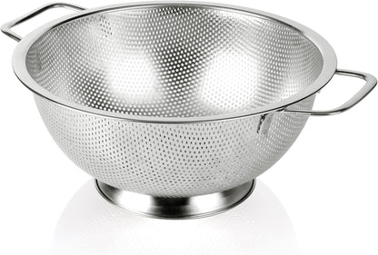 Gulex Colander Stainless Steel 3-Quart, Strainer for Kitchen Food, Dishwasher Safe