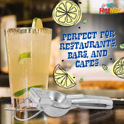 Lemon Squeezer Cast Premium Aluminum Manual Hand Press Juicer, 2.4" Large – Heavy-Duty Mexican Made Citrus Juicer for Lemons, Limes & Oranges, Handheld Juice Press, Exprimidor de Limones