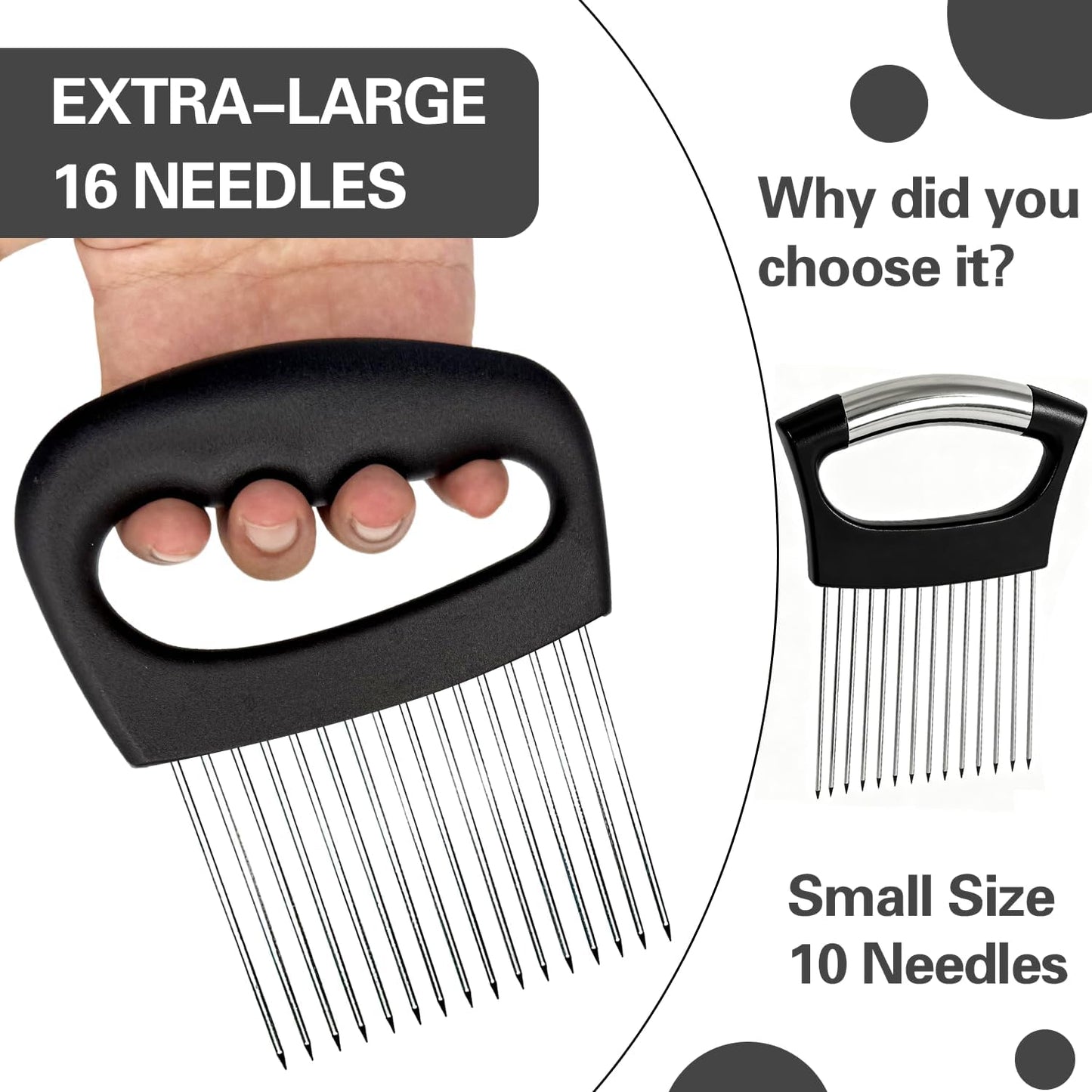 Onion Holder for Slicing, Onion Cutter Vegetable Chopper, Food Slicer Assistant Tool for Fruit Lemon and Meat,Stainless Steel Tomato Slicer Vegetable Cutter for Potato, Avocados, Eggs,