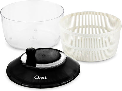 Ozeri Italian Made Fresca Salad Spinner and Serving Bowl, BPA-Free, Green, 4.4 qt