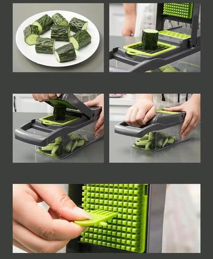 16-in-1 Vegetable Chopper & Slicer – Professional Food Chopper with Container, Multifunctional Onion, Garlic & Carrot Dicer, Heavy-Duty Veggie Cutter for Easy Meal Prep