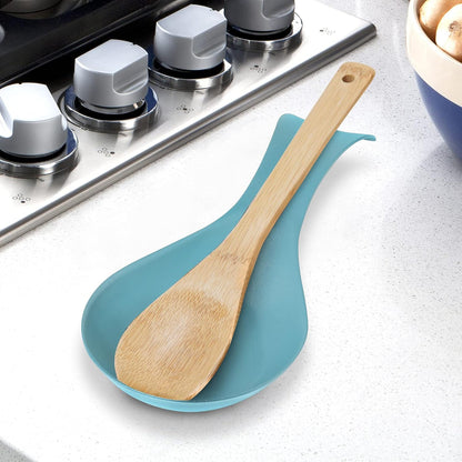 OGGI Stainless Steel Spoon Rest- Long Handle Holds Kitchen Utensils in Place, Great Spoon Rest for Counter, Stove Top, or Coffee Station; Kitchen Accessories, Utensil Rest, Black
