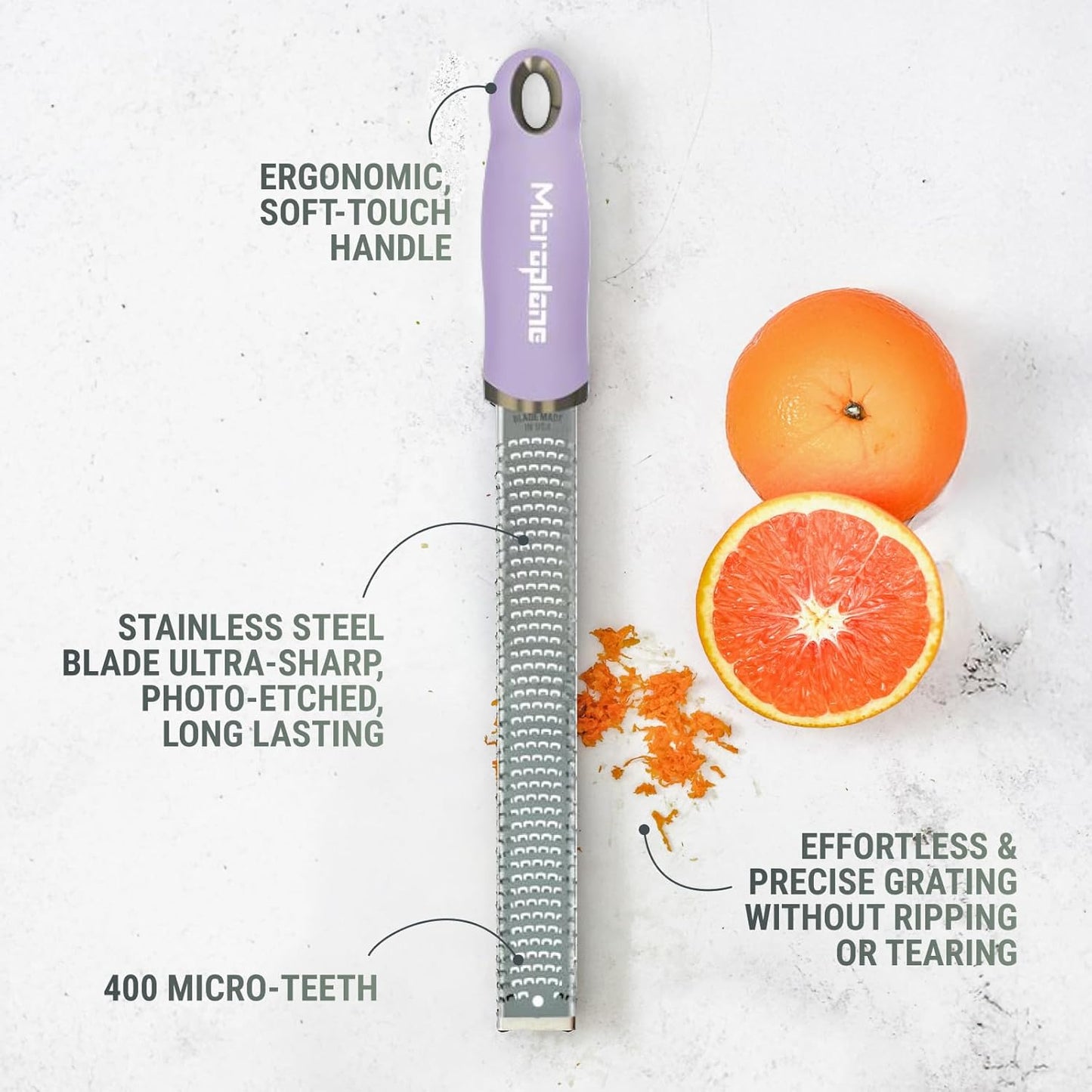 Premium Classic Series Zester - Pomegranate Red | Lemon Zester tool, Hard Cheese & Vegetable Grater | For Citrus, Parmesan Cheese, Garlic, Ginger, Nutmeg | Fine Stainless Steel Blade, Made in USA