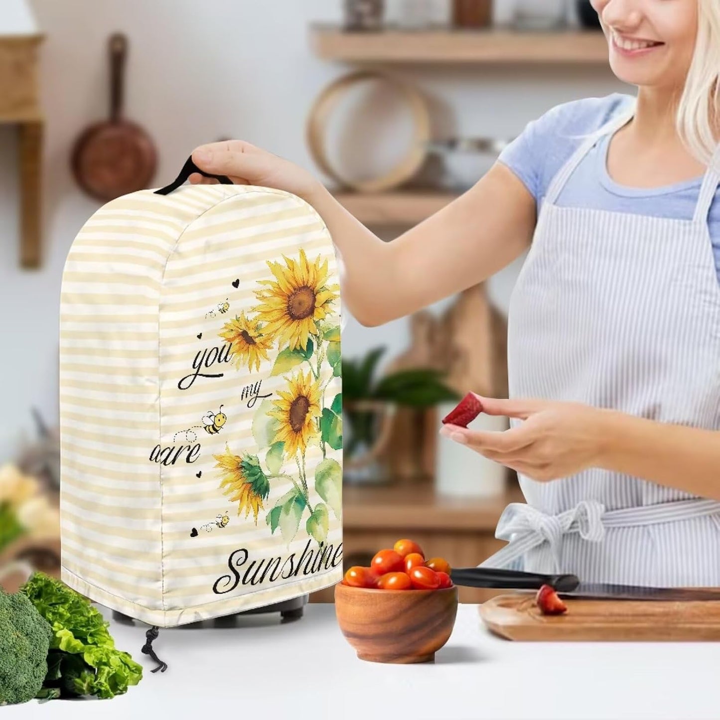 Coffee Pastry Blender Dust Cover with Drawstring Field Stand Mixer or Coffee Maker Cover Anti Fingerprint Polyester Appliance for Home Kitchen Decor
