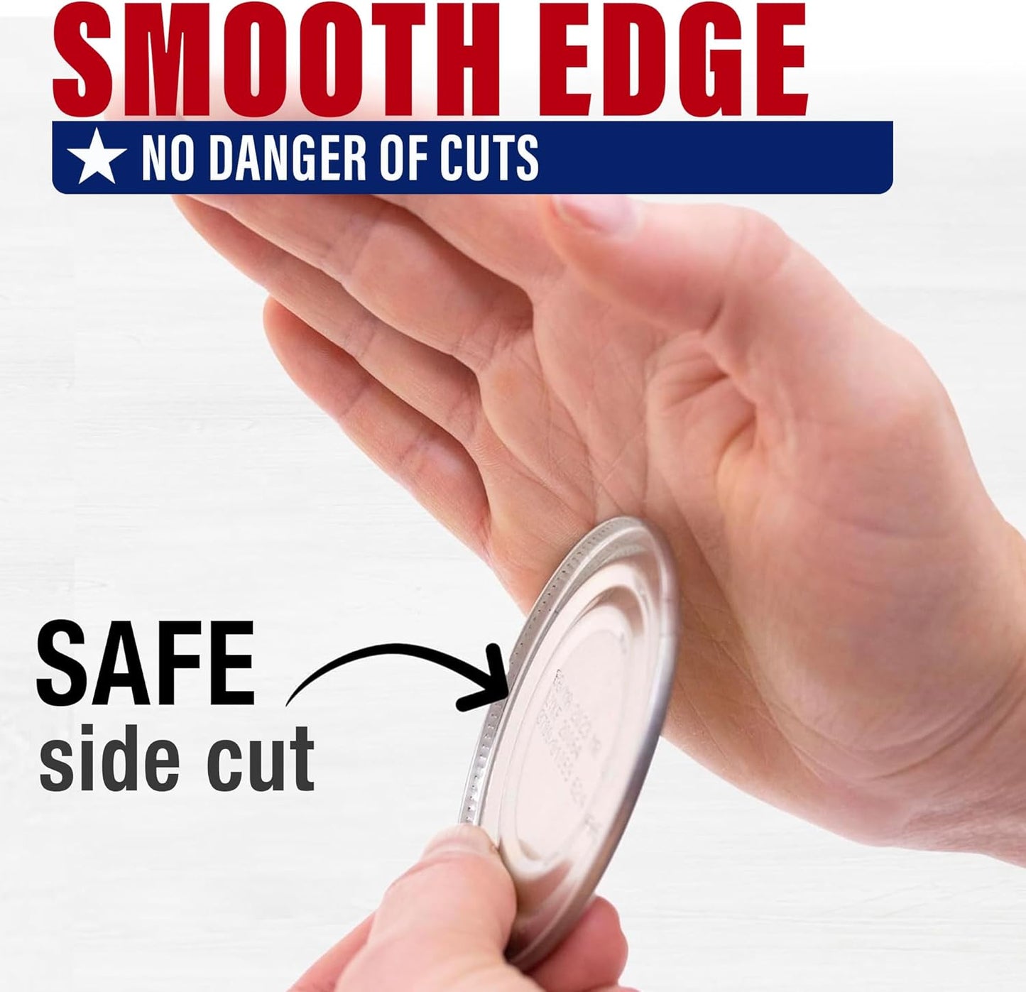 Safe Can opener Manual hand held, Side Cut tin Smooth Edge can opener for Seniors