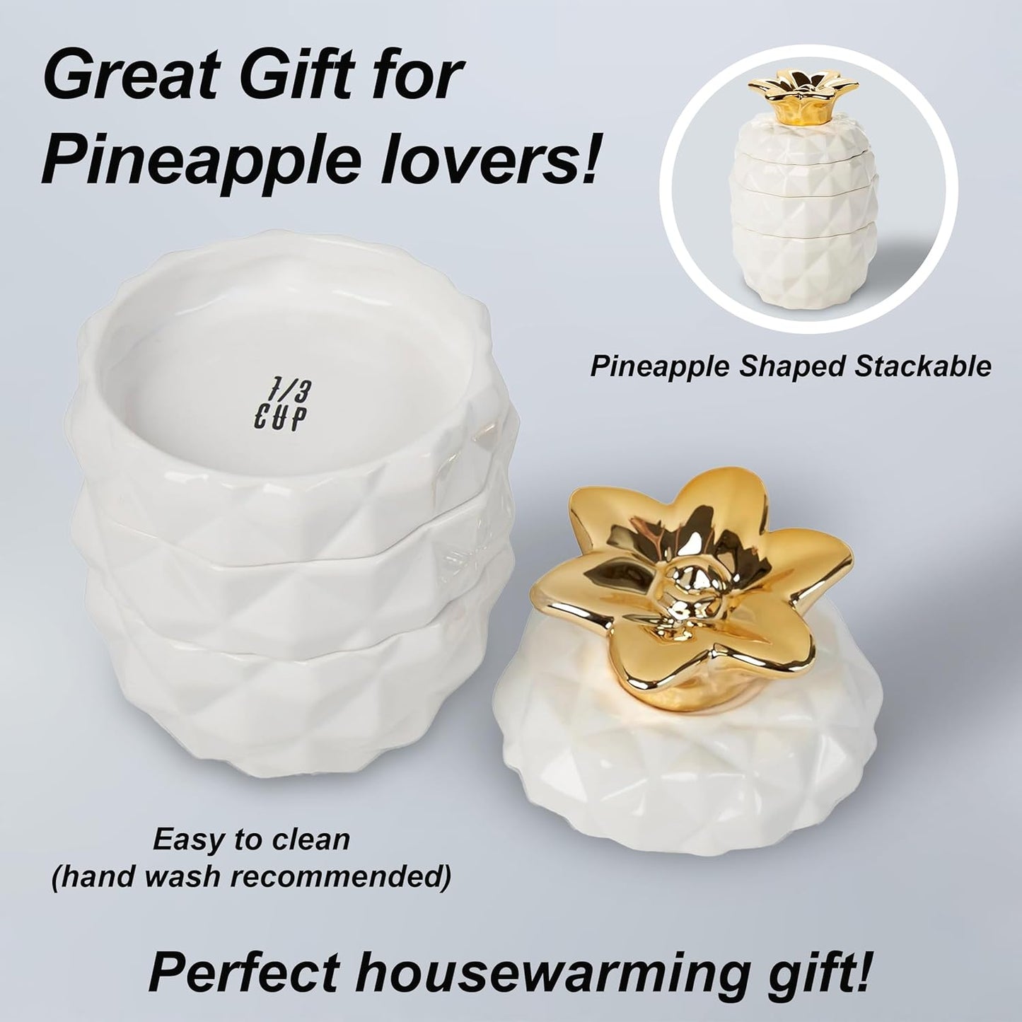 White Cat Measuring Cups & Spoons Gift Set – Ceramic Kitchen Tools for Cat Lovers & Bakers – 4 Measuring Cups and 4 Measuring Spoons – Unique Gift for Kitchen, Baking, and Cat Lovers