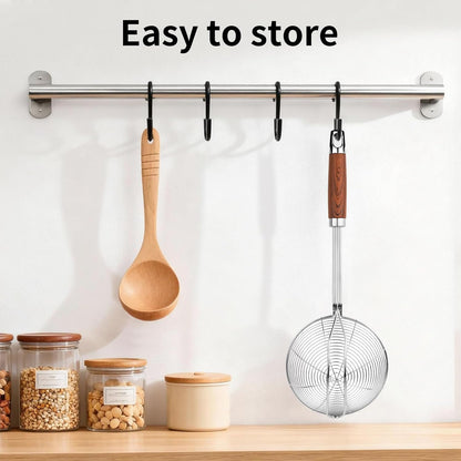 ChefBee 5.3" Spider Strainer Skimmer Spoon with Handle, Stainless Steel Wire Strainer Ladle for Cooking and Frying, Kitchen Utensils Slotted Pasta Spoon, Fryer Scoop