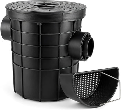 THOUSANDSUNNY Commercial Grease Trap, PE Plastic Side Inlet Grease Separator for Kitchen