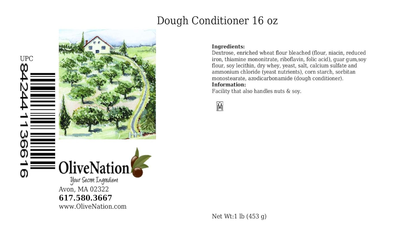 OliveNation Dough Conditioner and Improver, Baking Strengthener for Breads, Pastry, Baked Goods, Kosher - 32 ounces
