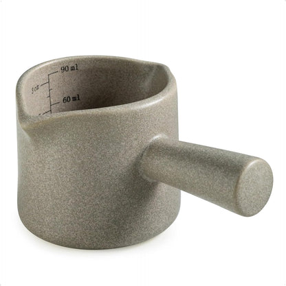 Espresso Cups Ceramic, 200ML Espresso Measuring Cup with Handle, Expresso Shots Cups with Scale, Espresso Accessories, White