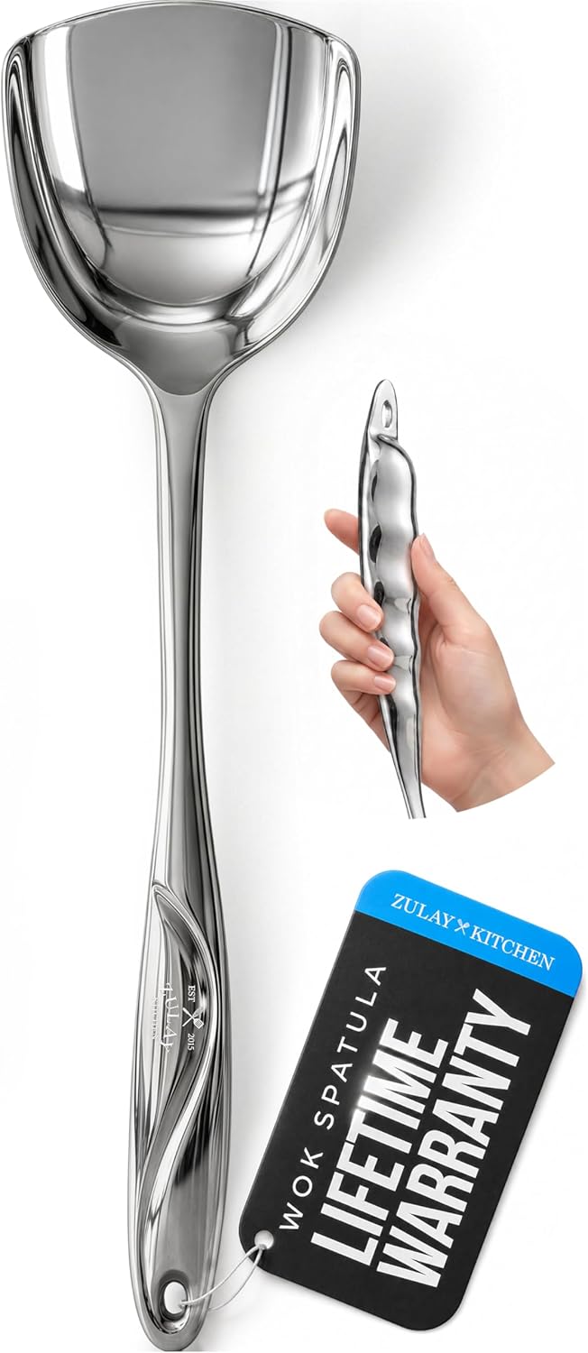 Zulay Kitchen Stainless Steel Spatula - 14.8” Heat-Resistant Metal Slotted Turner for Cooking, Frying & Grilling - Durable, Rust-Proof & Dishwasher Safe Kitchen Utensil for Everyday Use