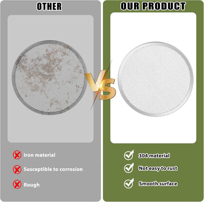 10 Pack Stainless Steel Screen Filter Strainer Lid for 86mm Wide Mouth Mason Jar, Sprouting Lids, Mason Jar Sprouting Lids, Regular Mouth Mesh Bean Sprout Sieve Lids for Bean, Alfalfa, Broccoli