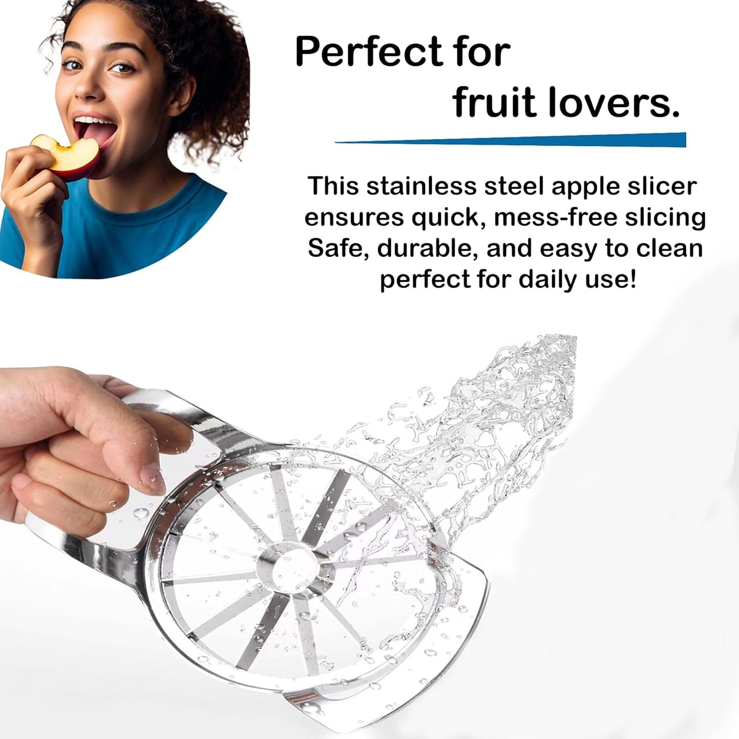 Apple Slicer and Corer - 12 Blade Extra Large, Stainless Steel Apple Cutter - Heavy Duty, Easy to Use, Kitchen Tool