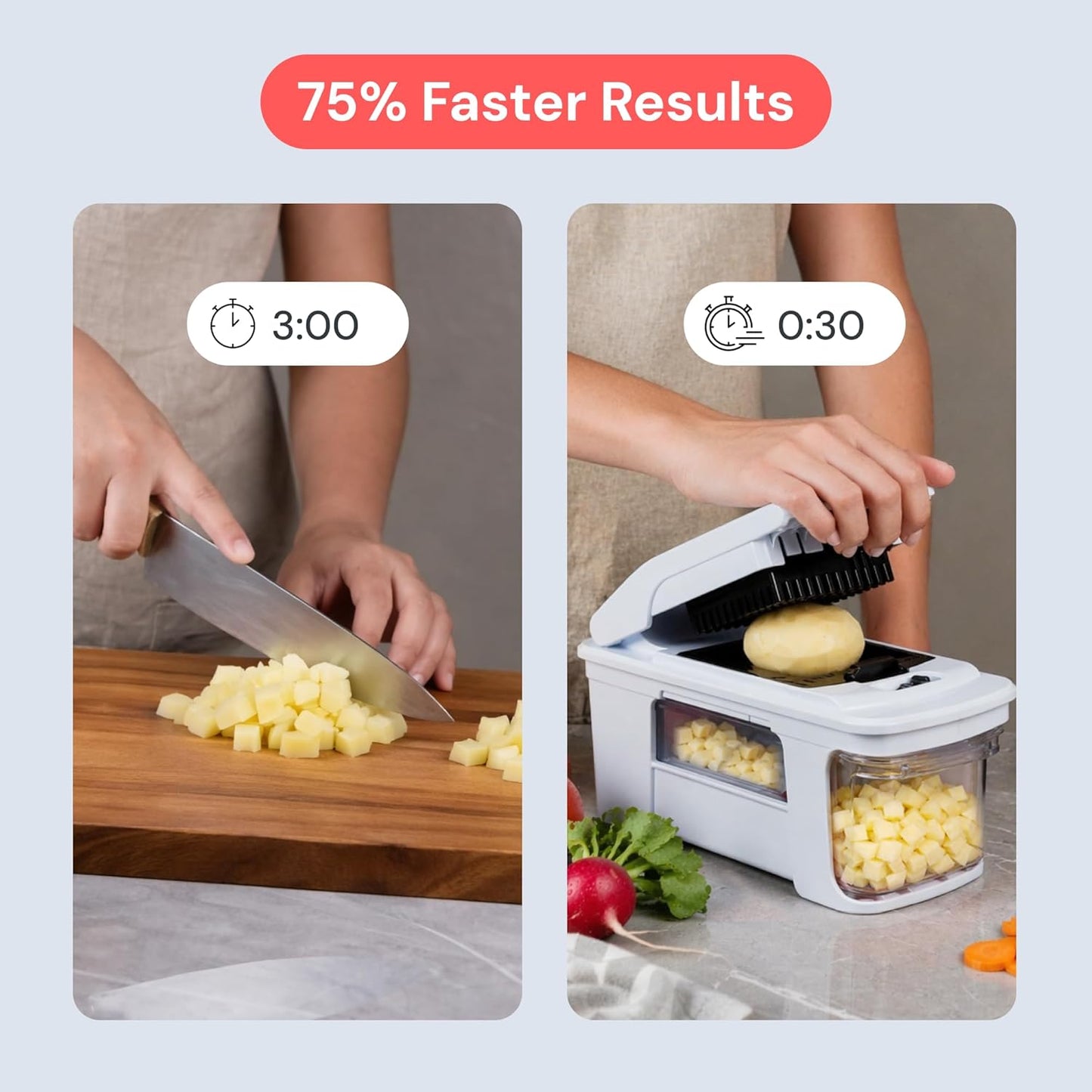 Fullstar XL Vegetable Chopper & Mandoline Slicer – Vegetable, Onion, Potato, Food, Veggie & Fruit Slicer, Dicer & Spiralizer with Pull-Out Catch Tray, Kitchen Gadgets & Gifts (6 in 1, Black/White)