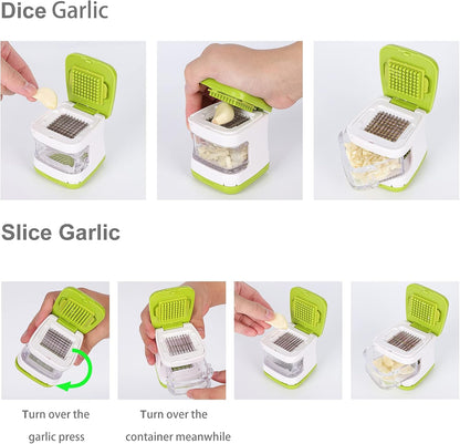 Updated Garlic Press&Peeler Set- Convenient Dicing and Slicing. Chopper, Masher & Crusher, Mincer and Paste