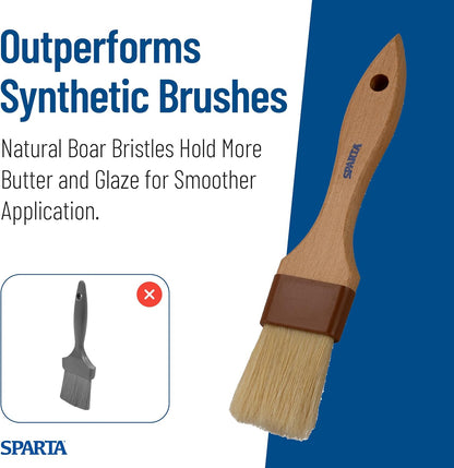 SPARTA Kitchen Basting Brush – 4037300 Basting Brush for Cooking Flat Boar Bristle Brush, Hardwood Handle for Kitchens, Restaurants, Catering, High Heat Food Prep, 1.5in