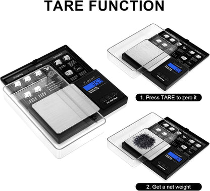 Fuzion Digital Pocket Gram Scale 1000g/0.1g, Small Digital Scales Grams Ounces Grains, Herb Scale, Jewelry Scale, Portable Travel Food Scale