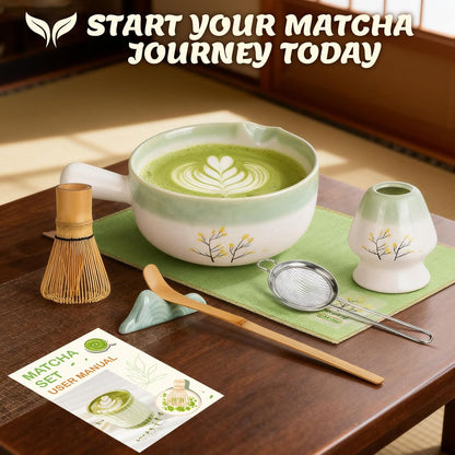 Matcha Whisk Set, Matcha Set Home and Kitchen, Matcha Kit Handled Matcha Bowl Tea Set, Christmas Gifts for Women Mom, Kitchen Decor And Accessories, Matcha Sifter Tea Cup Set Christmas Kitchen Decor