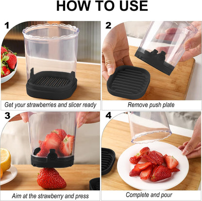 Fruit Slicer Cup: Strawberry Slicer, Strawberries Cutter Cup, Speed Cutter for Banana Grape Egg Kitchen Portable Slicing Tool(Pink)