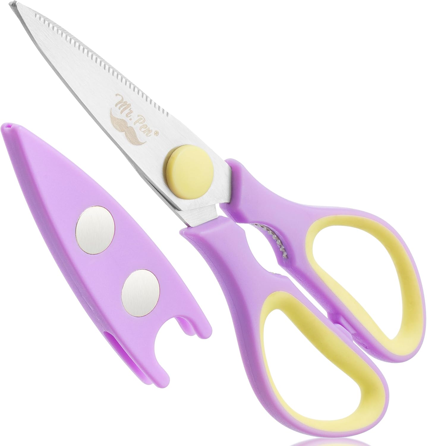 Mr. Pen- All Purpose Kitchen Shears with Protective Sheath, 8 Inch, Dishwasher Safe, Stainless Steel Food Scissors with Micro-Serrated Blades, Soft Grip Comfort Handle, Durable Utility Kitchen Shears
