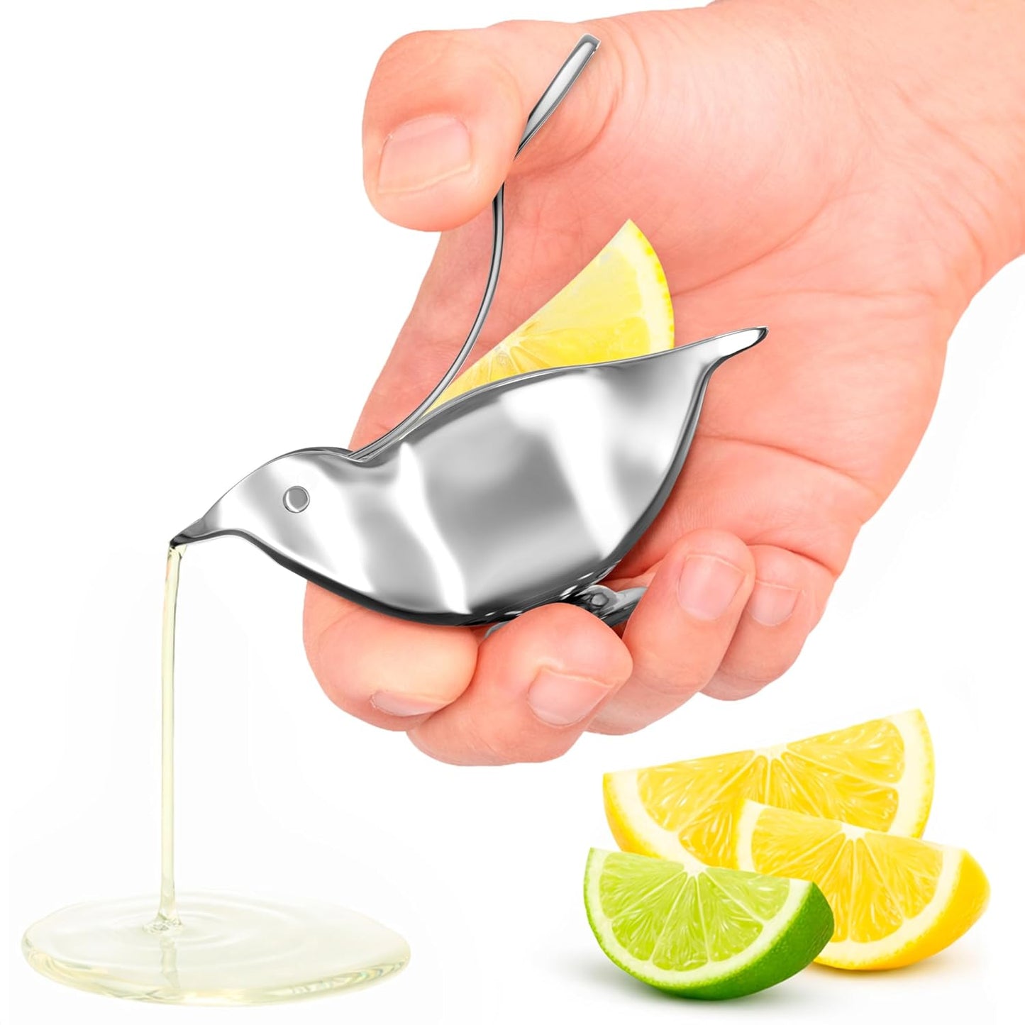 Hand Juicer Squeezer with Ergonomic Heavy Duty Handle – 20 oz Bowl Aluminum Lemon Juicer with Pour Spout for Mess-Free Pouring - Manual Citrus Press for Lemon, Orange, Lime, Grapefruit, Pomegranate