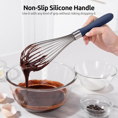 U-Taste 7" Mini Whisk for Cooking: 18/8 Stainless Steel Small Metal Kitchen Wisk, Tiny Hand Mixing Tool for Coffee, Egg, Sauce, 6-Wires Compact Head for Baking, Beating in Bowl, Mug, Jar (Set of 2)