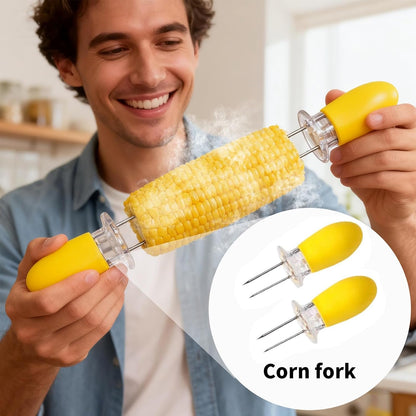 Corn On The Cob Stripper Tool Kit:Including Corn Stripper and Peeler Tool With Bowl 2 PCS Corn Cob Holders Stainless Steel Corn Cutter Safe & Speed Peeler Fun Kitchen Gadgets for Home & Kitchen