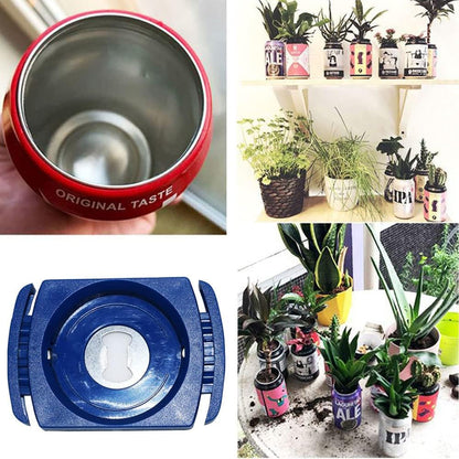 Two-in-One Blue Manual Can Opener for 8-19 Oz Beverage Cans, Bottle Opener, Household Bar Tool