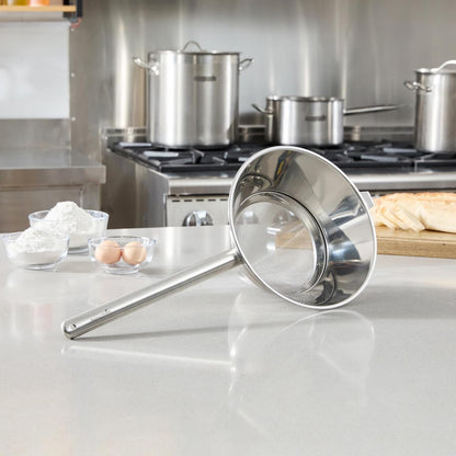 Restaurantware Fine Mesh Strainer Set of 3 Different Sizes with Silicone Handle Stainless Steel Extra Fine Mesh Strainer Heat-Resistant Handle Dishwasher-Safe for Rice, Quinoa, Pasta