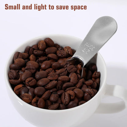 1 Tbsp Scoop Coffee Scoop, 1 Tablespoon Measuring Spoons(15ml), 18/8 Stainless Steel Short Handled Measure Scooper for Calculateing and Grinding Coffee Tea Sugar Christmas Kitchen Gift Jar Beans
