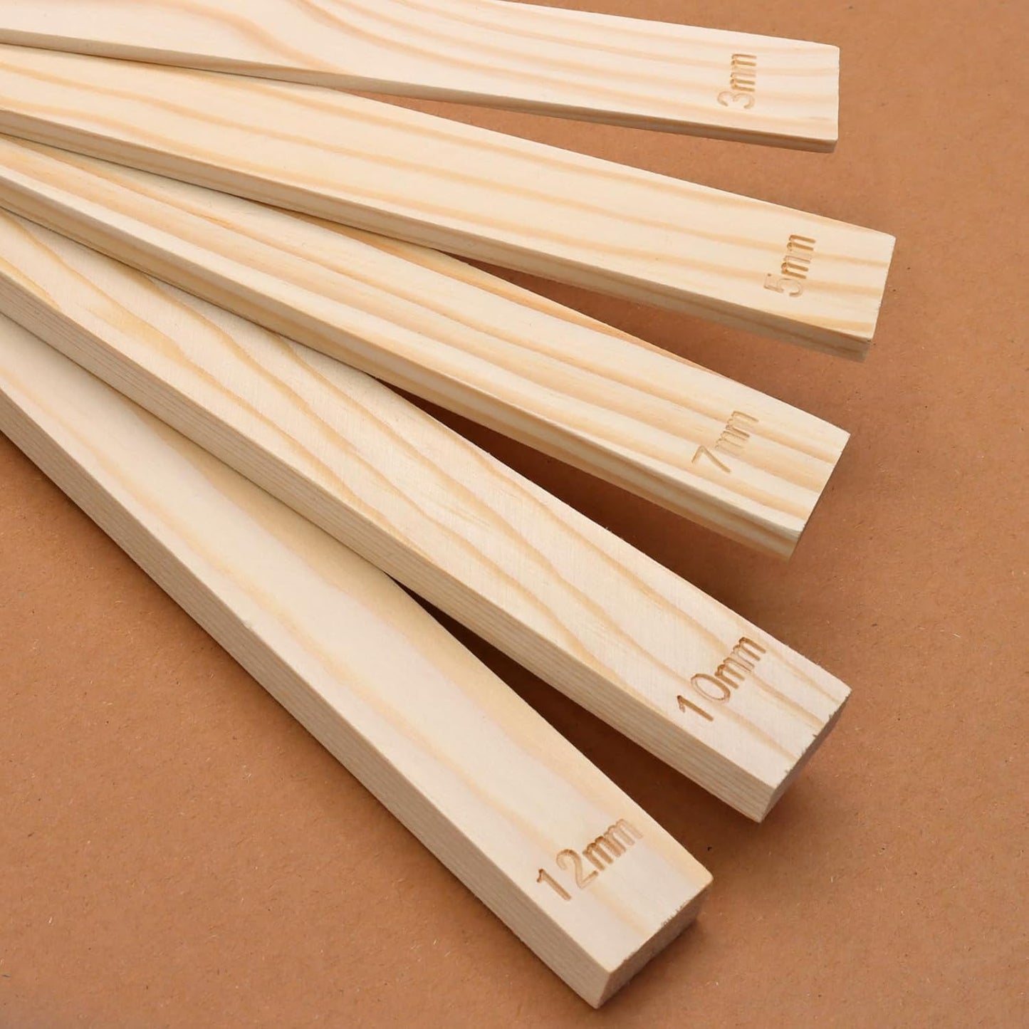 suiwotin 11pcs Wooden Pottery Teaching Kit - 10pcs 5-Size Clay Thickness Guides with 1pc Rolling Pin for Clay Art, Ceramics & DIY Craft Projects