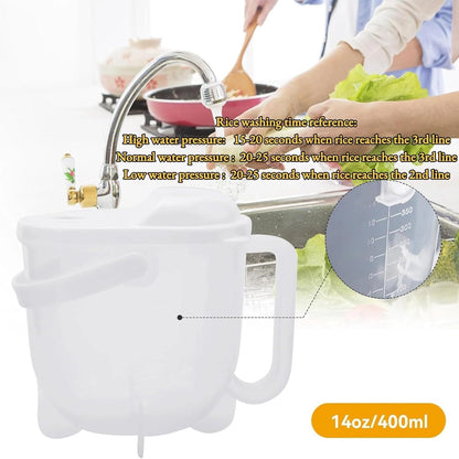 Rice Washing Bowl Colander, Rice Washing Bowl with Strainer Clear Grain Washer Strainer with Handle for Kitchen Food/Pasta 19×12×16cm