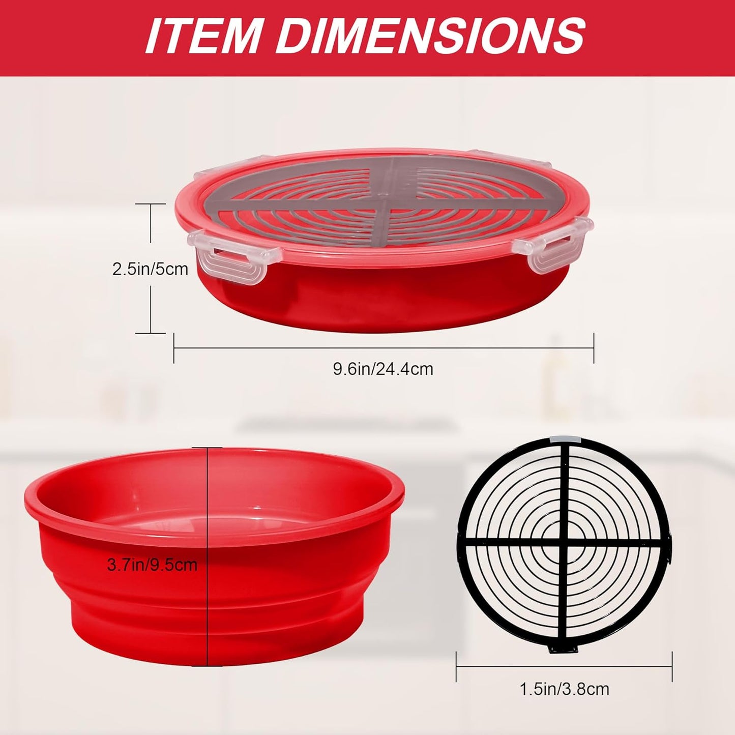 FJNATINH Collapsible Batter Bowl - Mess Free Better Breader Shaker Bowl with Lid Breading Shaker Container - Great for Fried Fish, Fried Chicken, Onion Rings, Wings & More,No Leak,Easy to Store