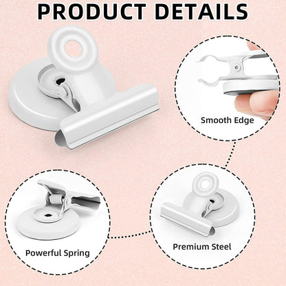 Grtard 12 Pack Magnetic Clips, Fridge Magnets Refrigerator Magnets, Strong Magnetic Clips Heavy Duty, Whiteboard Magnet Clip for Office Home Classroom Organization Kitchen Accessories(Black)