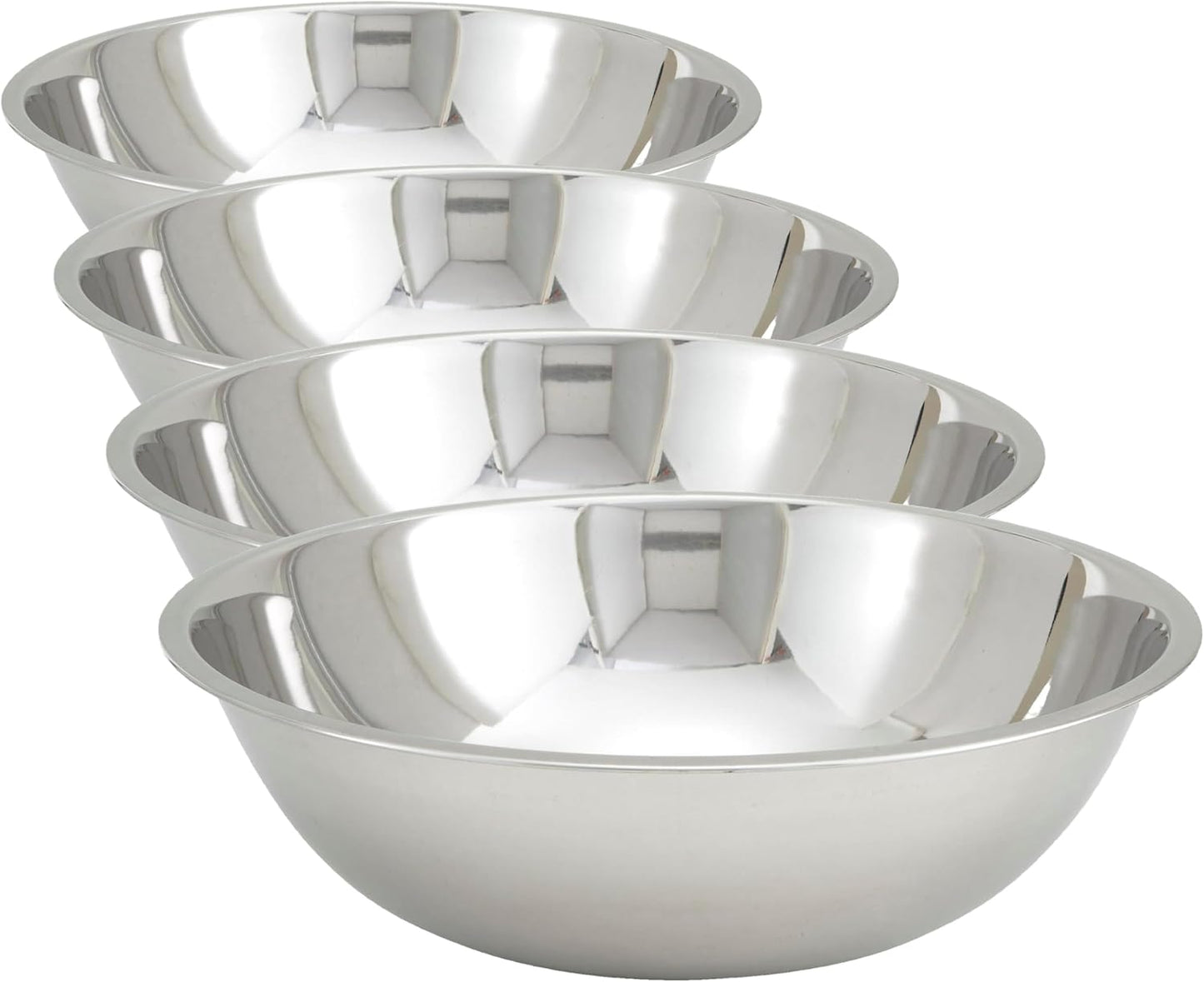 Winco 8 Quart Heavy-Duty Stainless Steel Mixing Bowl with Non-Slip Base