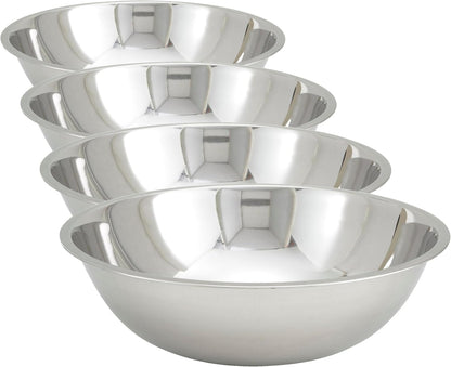Winco 8 Quart Heavy-Duty Stainless Steel Mixing Bowl with Non-Slip Base