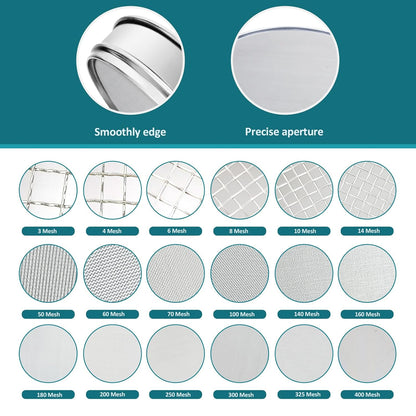 304 Stainless Steel Lab Sieve Screen Mesh, 6 Mesh(3.5mm) Aperture Test Sieve, 12Inch(30cm) Diameter Economy Standard Analysis Sample Test Sieves for Industrial Laboratory Homes - Colors A