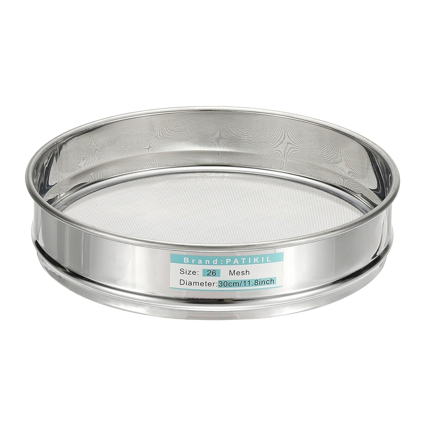 PATIKIL 10 Mesh(2mm) Lab Sieve, 11.8"(30cm) Diameter Sifting Screen 304 Stainless Steel Wire Cloth Fine Mesh Sieve for Industrial Laboratory Home Soil Sifter Dry Sift Screens Hash