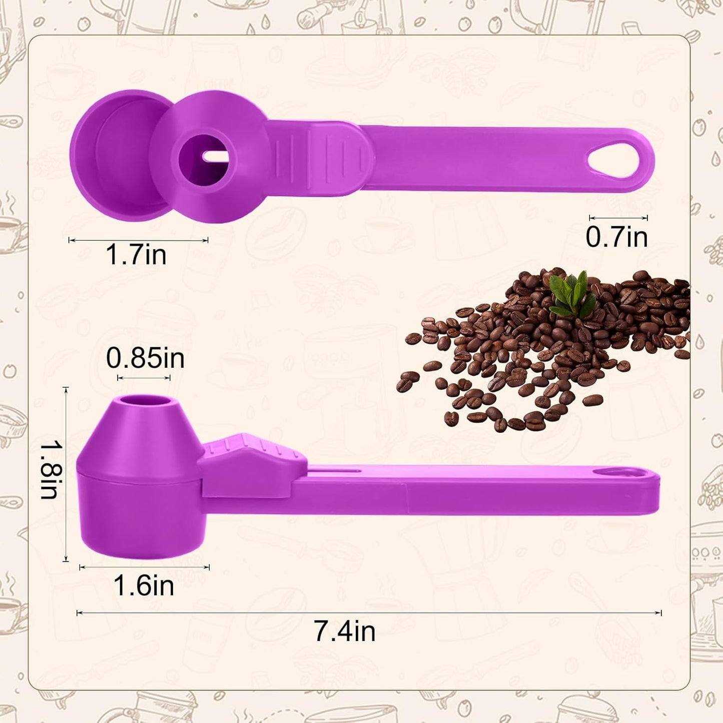Palksky Coffee Scoop & Funnel for Reusable K Cup Refillable Coffee Pods, 2 Tablespoon Slide Coffee Measuring Funnel Scooper,1PCS