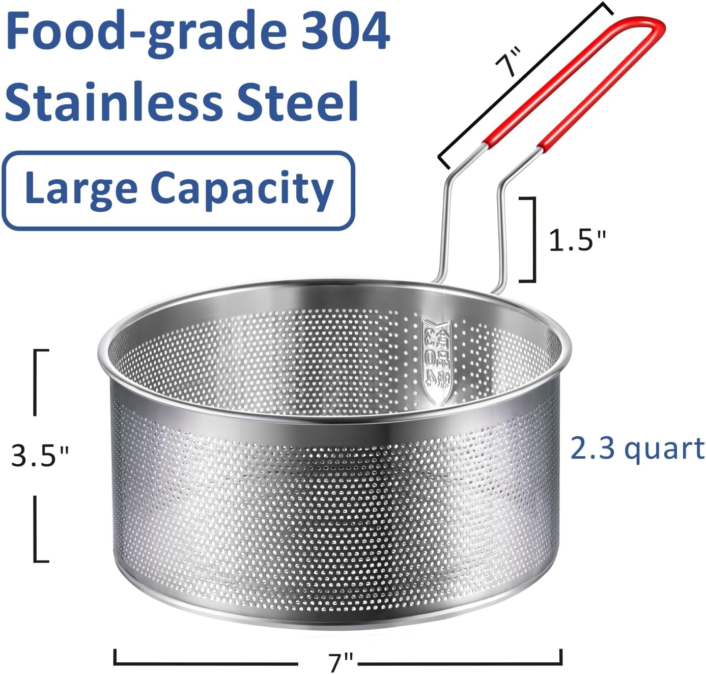 Yimi 16.5 Inch Spider Strainer | Stainless Steel Kitchen Cooking Skimmer with Double Hook Long Handle | Spiral Wire Spoon Ladle with Reinforced Double Coil for Cooking and Frying, Ideal for Gift