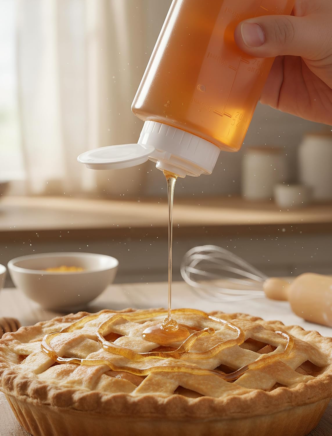 NiHome No Drip Honey Dispenser, 10 oz BPA-Free - Superior Leak-Proof Design Ensures Precise, Mess-Free Pouring with a Simple Squeeze. Perfect for Honey, Syrup, Ketchup & More(2PCS)